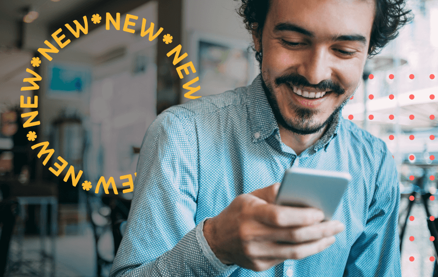 Man looking at phone screen