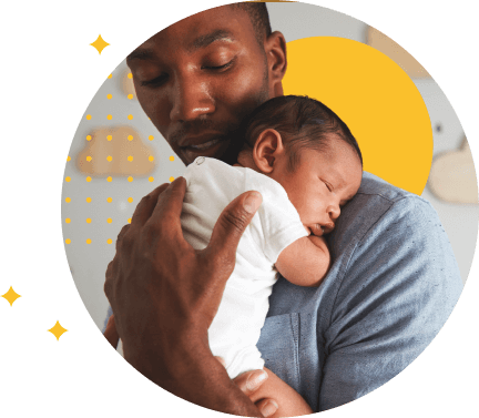 A person holding a baby